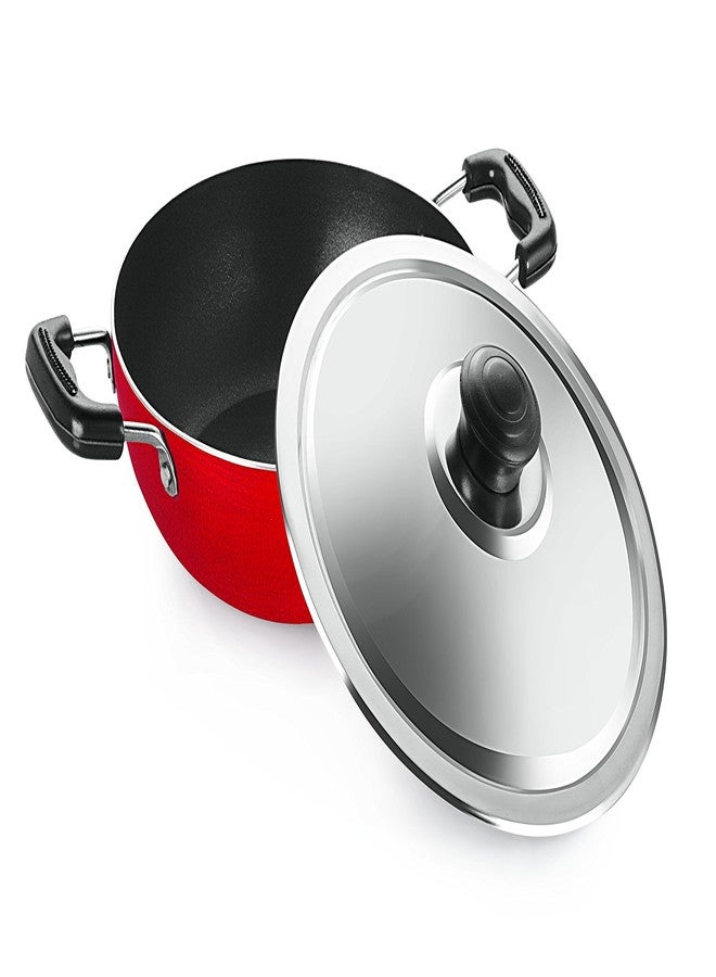 Nirlon Non-Stick Aluminium Deep Kadai Combo Set Big & Small Size with Stainless Steel Lid. Easy to Cook, Lowest Price Gurantee. - Image 5